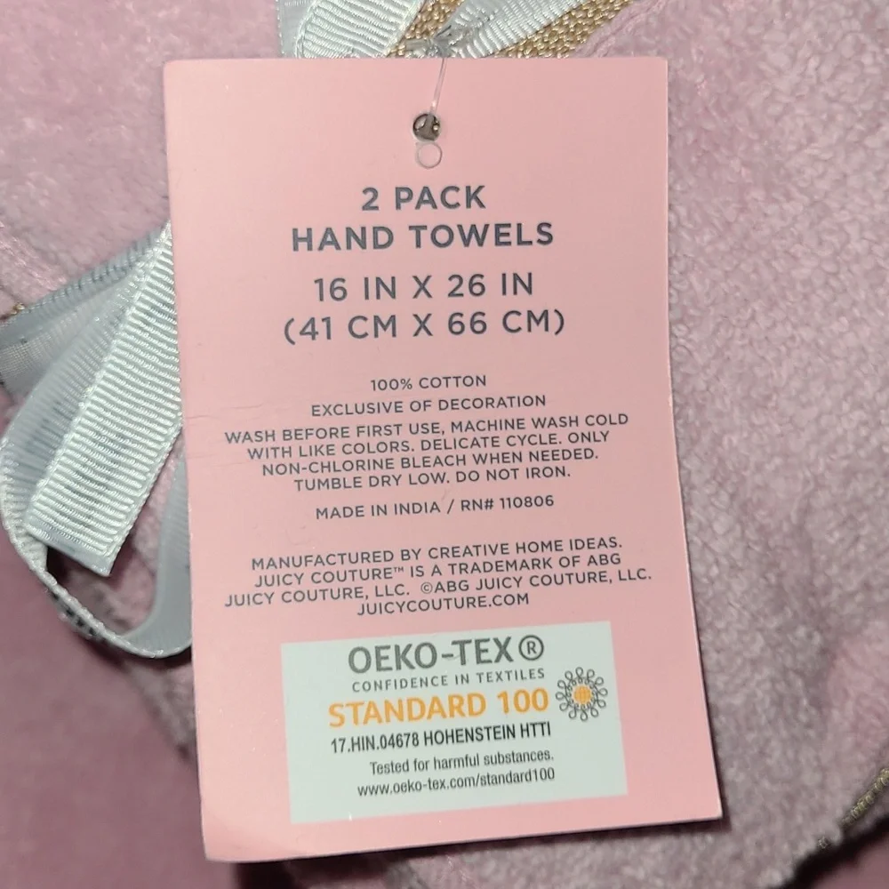 Juicy Couture Blush Pink & Gold Bath Towel Collection